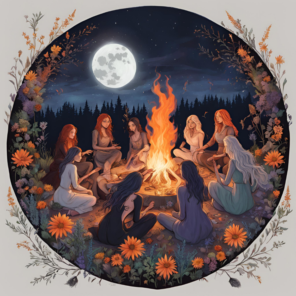Witches at around a fire