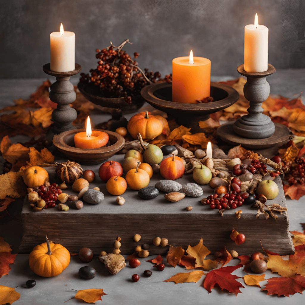 Mabon Alter table with seasonal Veg